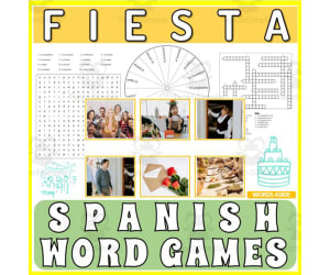 Spanish Word Games | Crossword Wordsearch Anagram | PARTY