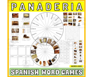 Spanish Word Puzzles Crossword Wordsearch Anagram BAKERY
