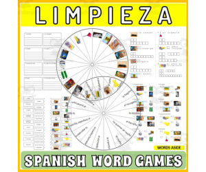 Spanish Word Puzzles Crossword Wordsearch Anagram CLEANING
