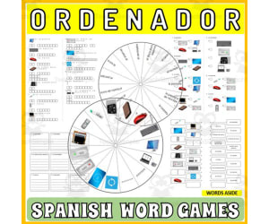 Spanish Word Puzzles Crossword Wordsearch Anagram COMPUTER