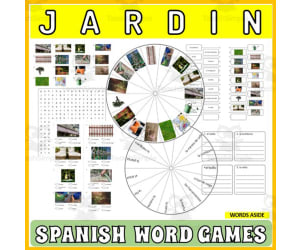 Spanish Word Puzzles Crossword Wordsearch Anagram GARDEN