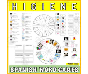 Spanish Word Puzzles Crossword Wordsearch Anagram HYGIENE