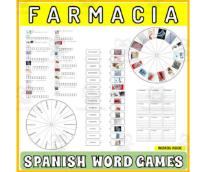 Spanish Word Puzzles Crossword Wordsearch Anagram PHARMACY