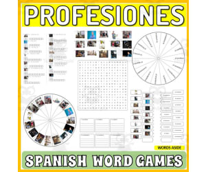 Spanish Word Puzzles Crossword Wordsearch Anagram | PROFESSION