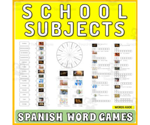 Spanish Word Puzzles Crossword Wordsearch Anagram SCHOOL SUBJECTS