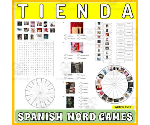 Spanish Word Puzzles Crossword Wordsearch Anagram SHOP