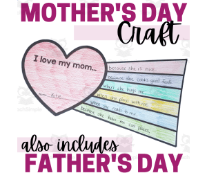 Special Person Writing and Craft for Mother's Day, Father's Day and Grandparent's Day