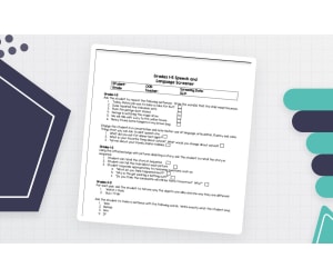 Speech and Language Screener - Grades 1-5