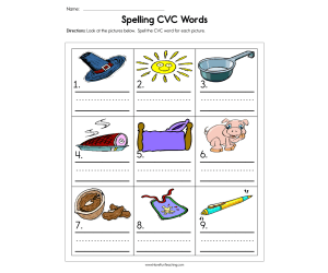 Spelling CVC Words Worksheet