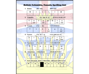 Spelling List: British Columbia (Canada)