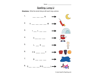Spelling Long U Worksheet