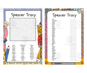 Spencer Tracy word search & scramble