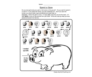 Spending Saving Worksheet
