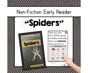 "Spiders" | Animal Nonfiction Early Reader Book and Comprehension