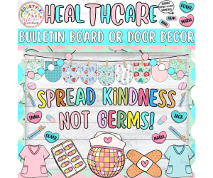 Spread Kindness Not Germs! Nurse Bulletin Board And Door Decor Kitc
