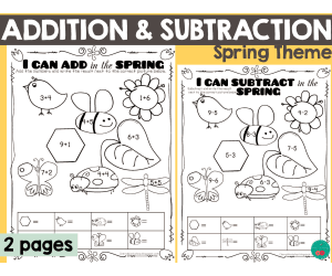 Spring Addition & Subtraction Worksheets