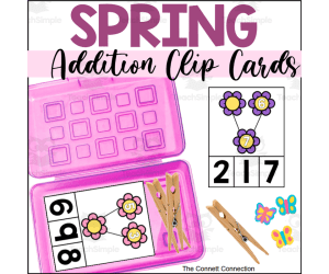 Spring Addition Number Bond Clip Cards