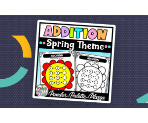 Spring Addition Worksheets - Count then color
