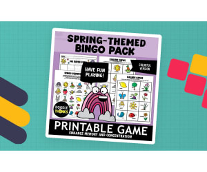 Spring Bingo Cut and Paste Game | Seasonal Matching Activity for PreK
