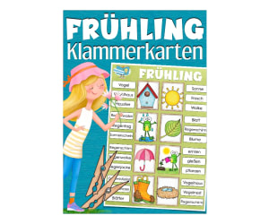 Spring Clip Cards for Practicing Spelling & Vocabulary (German)