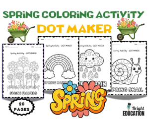 Spring Coloring Activity – DOT MAKER Coloring Sheets