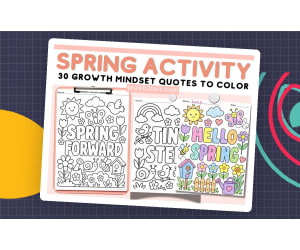 Spring Coloring Pages Growth Mindset Quotes Early Finisher Activities