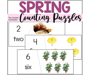 Spring Counting to 10 Puzzles with Real Photographs