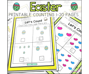 Spring Easter Kindergarten Worksheets Counting How Many 1-20