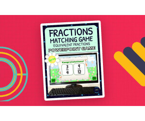 Spring Equivalent Fractions Matching Game Activity - Digital - Fraction Symbols