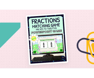 Spring Fractions Matching Game Activity - 1/2s to 1/12s - Digital - Fraction Symbols