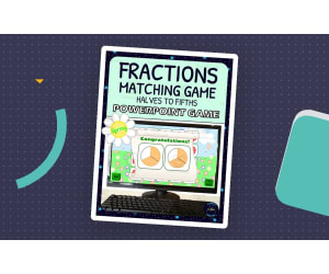 Spring Fractions Matching Game Activity - 1/2s to 1/5s - Digital - Fraction Circles
