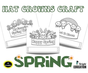 Spring Hat Crowns Craft and Coloring Sheets