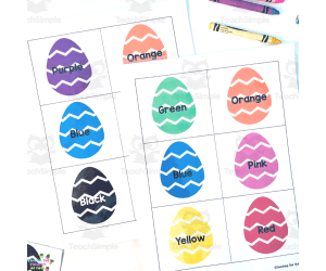 Spring Preschool Easter Egg Coloring Matching Game Activity