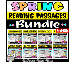 Spring Reading Comprehension Passages + Answers  | 3rd-5th