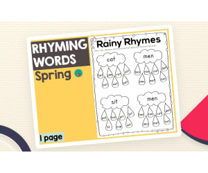 Spring Rhyming Words – Reading Worksheet