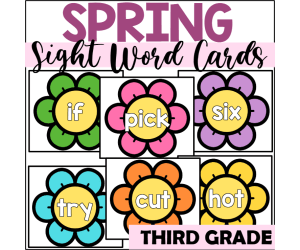 Spring Sight Word Cards for Third Grade