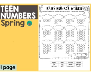 Spring Teen Number Words