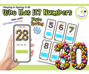 Spring-Themed Number Learning Game: Who Has It? Elementary + ESL