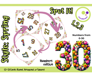 Spring-Themed Spot It Game  – Fun Number Learning for Elementary & ESL