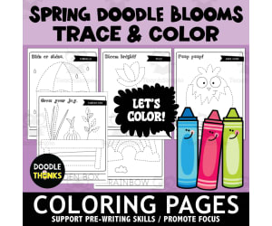 Spring Tracing and Coloring Pages | Kinder through 3rd Art Activity