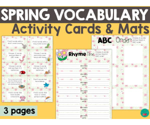 Spring Vocabulary Activity Cards