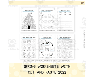 Spring Worksheets – Cut and Paste Activity Set