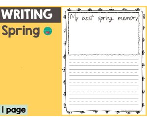 Spring Writing- My Best Spring Memory