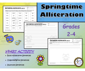 Springtime Alliteration Worksheets