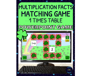 St Patricks Day 1 Times Table Matching Game - Digital