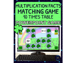 St Patricks Day 10 Times Table Matching Game - Digital
