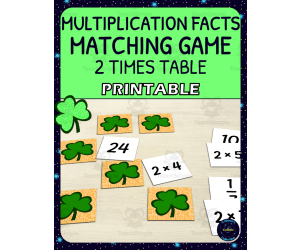 St Patricks Day 2 Times Table Matching Game - Printable
