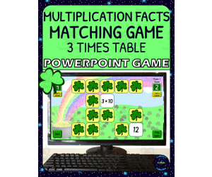 St Patricks Day 3 Times Table Matching Game - Digital