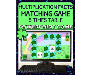 St Patricks Day 5 Times Table Matching Game - Digital