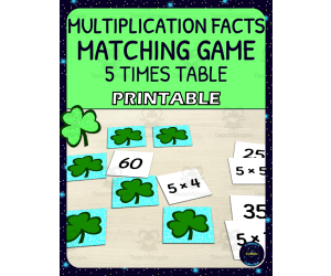 St Patricks Day 5 Times Table Matching Game - Printable